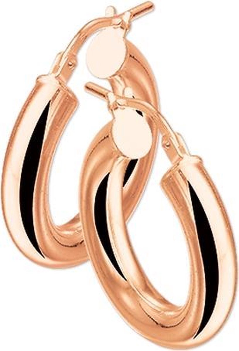 The Jewelry Collection Oorringen Ronde Buis - Ros�goud