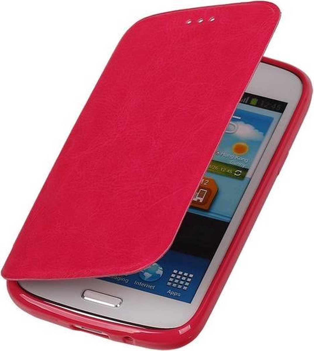 Polar Map Case Roze Samsung Galaxy S4 TPU Bookcover Hoesje