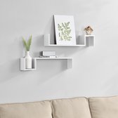 [en.casa]® Design Wandplank - tweedelige set - wit
