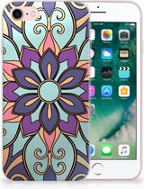 Hoesje Geschikt voor iPhone SE (2020/2022) en Geschikt voor iPhone 8 | 7 Purple Flower