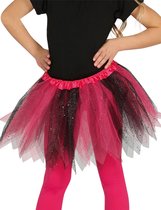 Zwarte en roze glitter tutu voor meisjes - Verkleedattribuut