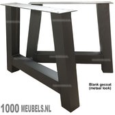 Stalen A poot (Trapezium onderstel) antraciet gepoedercoat 72x78cm 10x10cm koker set van 2