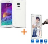 Comutter Silicone hoesje Samsung Galaxy Note 4 wit met tempered glas screenprotector
