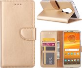 Xssive Hoesje voor Motorola Moto E5 Plus - Book Case - geschikt voor 3 pasjes - Goud