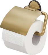 Tiger Tune -  Porte-rouleau papier toilette avec rabat - Laiton brossé / Noir