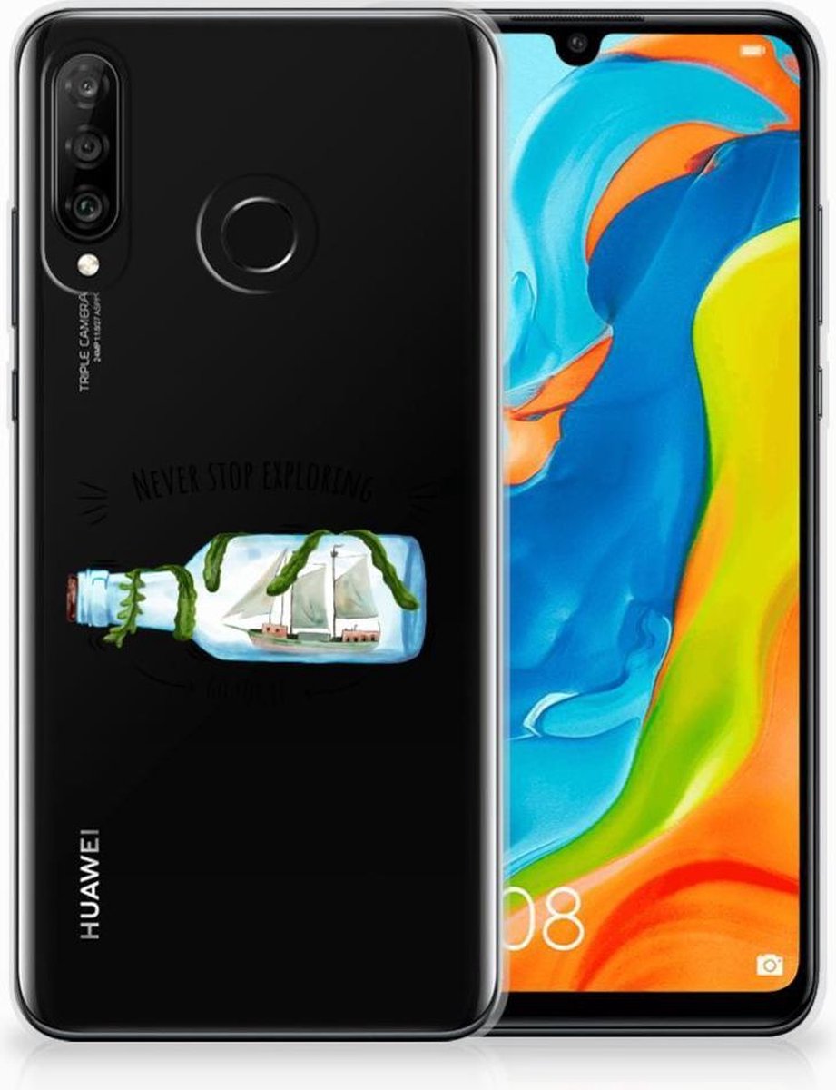 Huawei P30 Lite Telefoonhoesje met Naam Boho Bottle