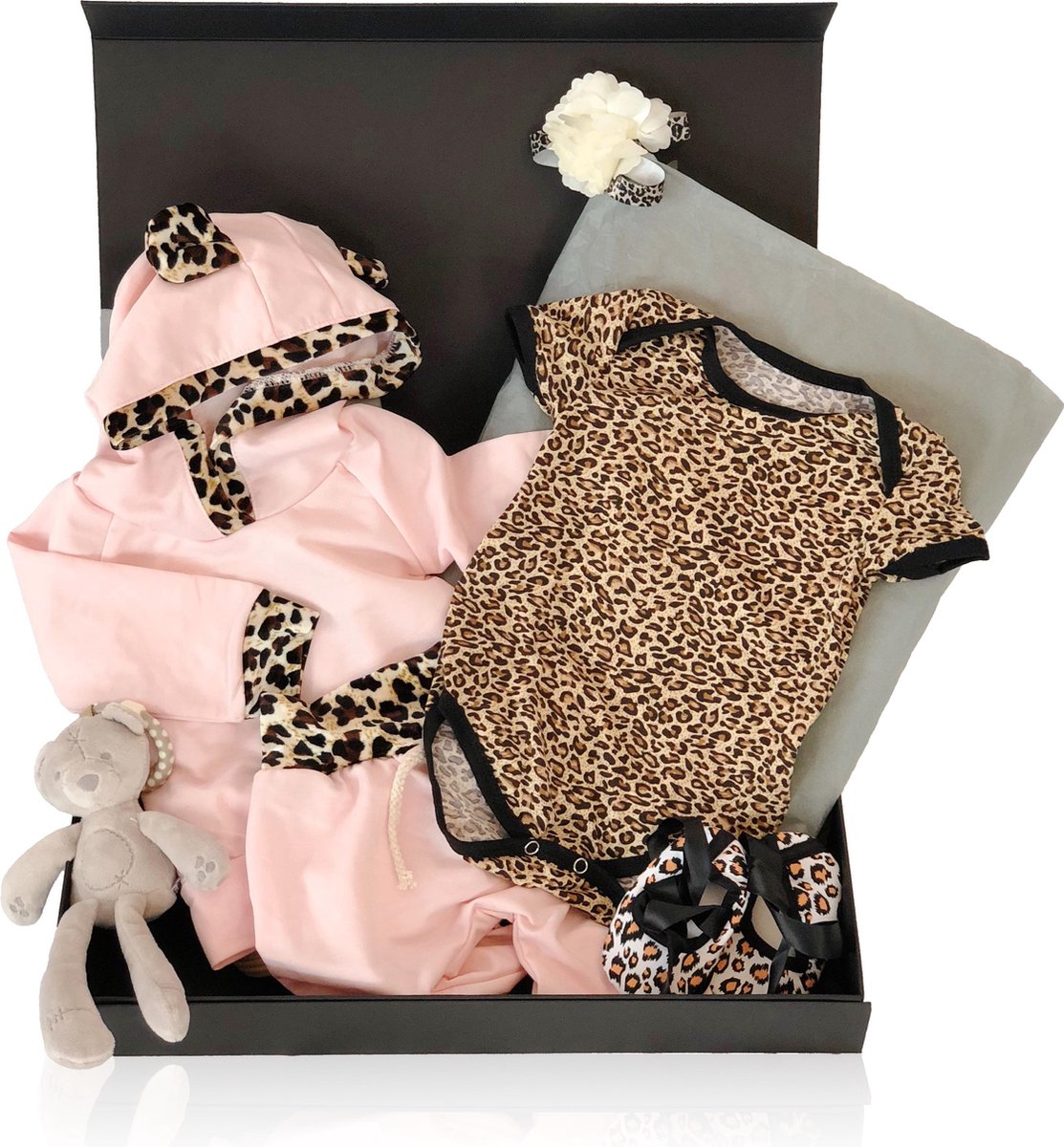 So Cool Baby - Leopard Deluxe - Kraamcadeau meisje of babyshower cadeau origineel So Cool Baby - Leopard Deluxe - Kraamcadeau meisje of babyshower cadeau origineel
