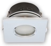 LED line Inbouwspot - Vierkant - Waterdicht IP44 - GU10 Fitting - 80x80 mm - Chroom