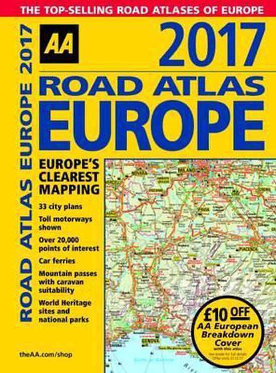 AA Road Atlas Europe 2017 - cover