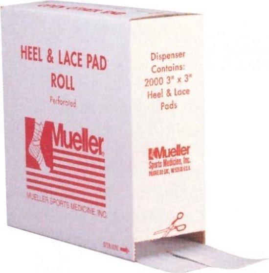 Mueller Heel & Lace Pads | inhoud: 2000 stuks | afmeting 1 mm dik, 7,6 cm x  7,6 cm... | bol.