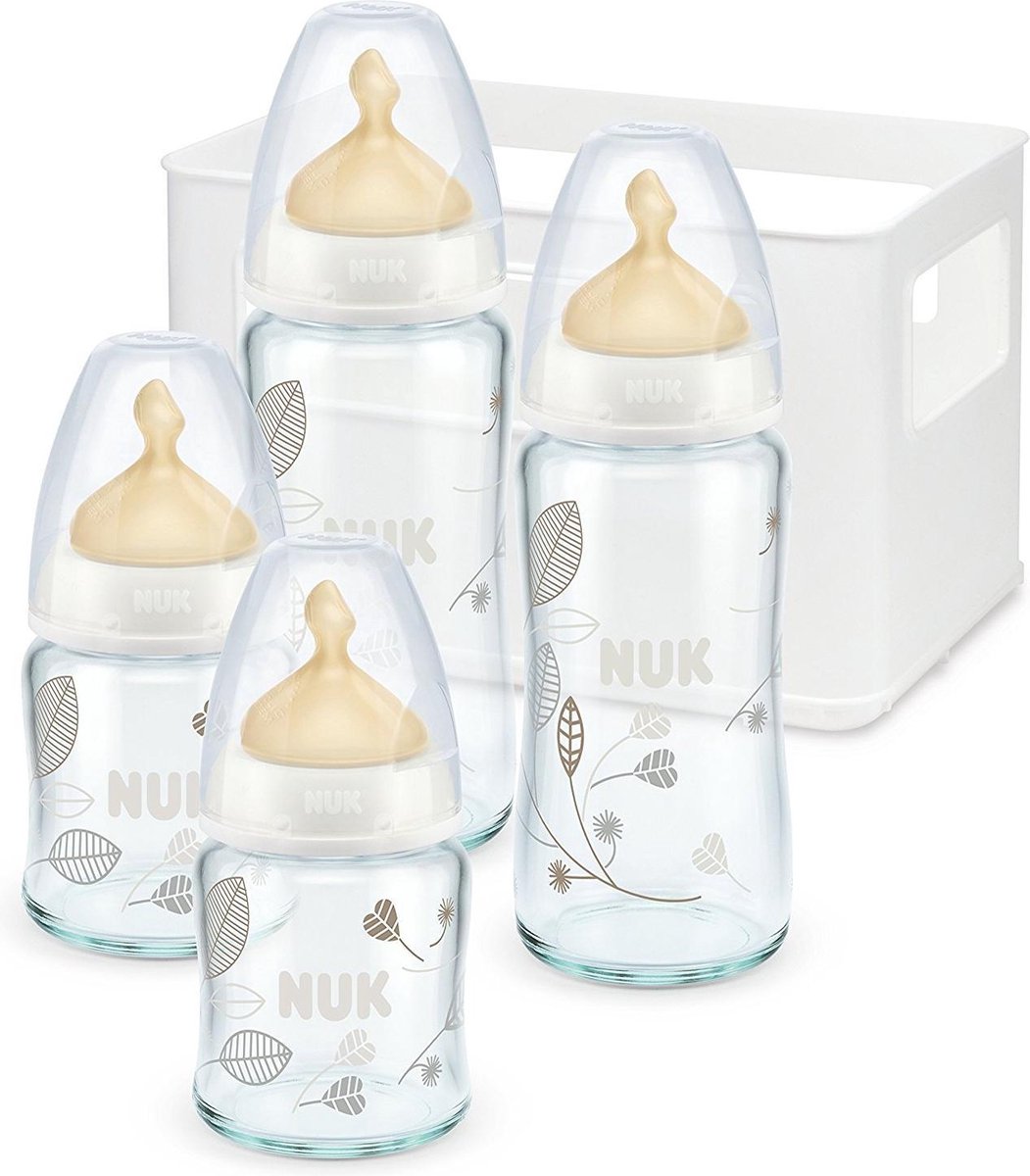 NUK - Starter Set Glazen flessen Latex spenen | bol.com