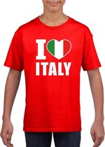 Rood I love Italie fan shirt kinderen 158/164