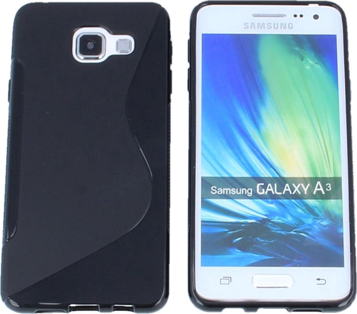 Samsung Galaxy A3 2016 (A310) S Line Gel Silicone Case Hoesje Zwart Black