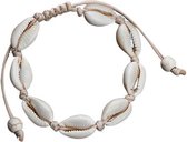Bohemian schelpen armband - wit - By Cleo