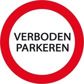 Plaat Verboden Parkeren Rond - plastic - Ø24 cm