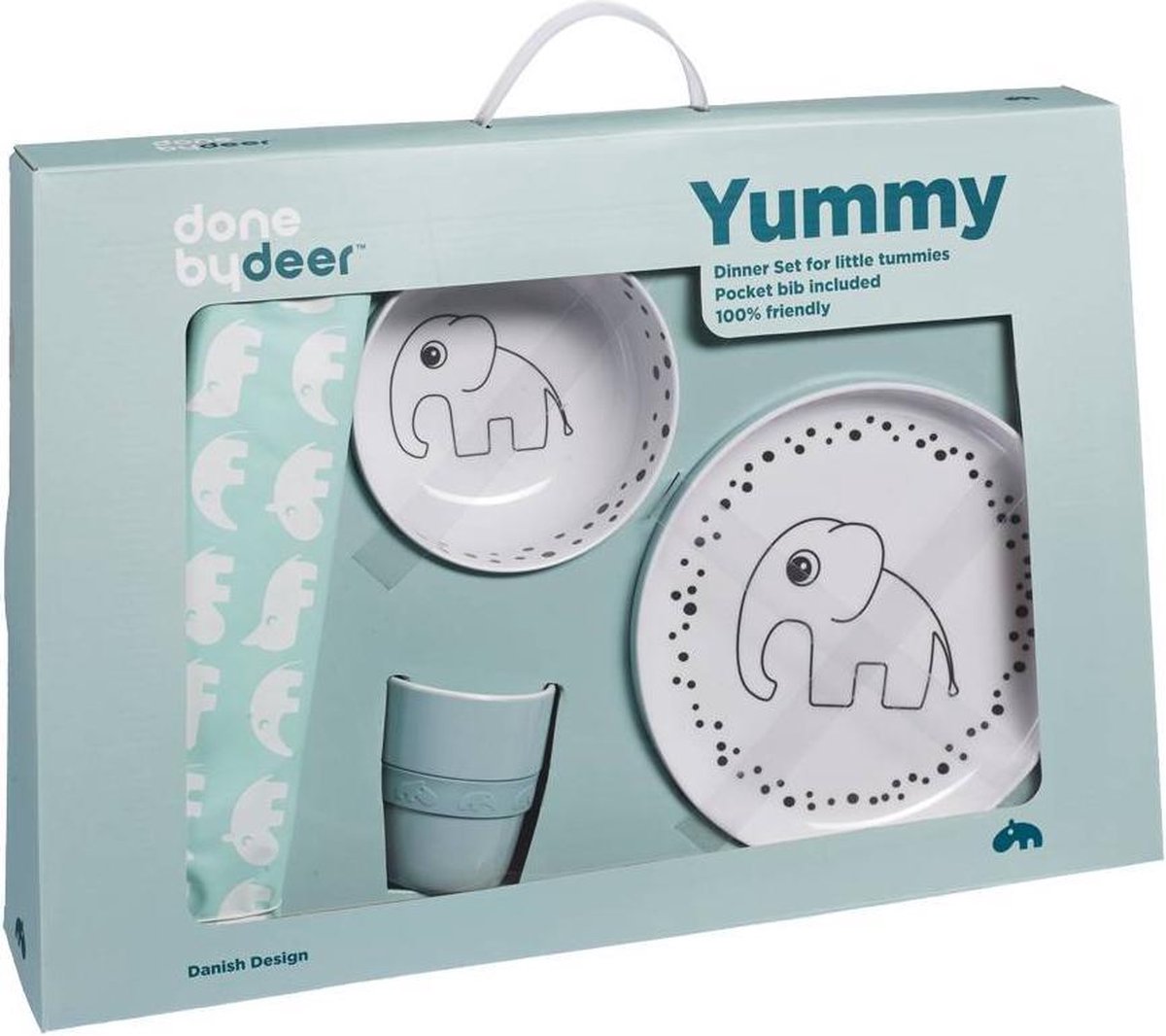Dots Yummy Dinner Set, blue  (eetset voor kinderen) - Done By Deer