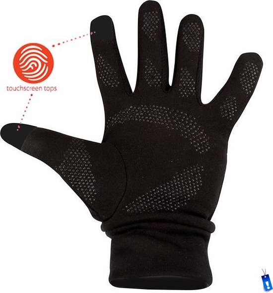 Sporthandschoenen Touchscreen Winter Handschoenen - Anti-Slip - Reflectie - Zwart / Roze - Dames S/M - Merkloos
