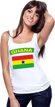 Singlet shirt/ tanktop Ghana vlag wit dames S