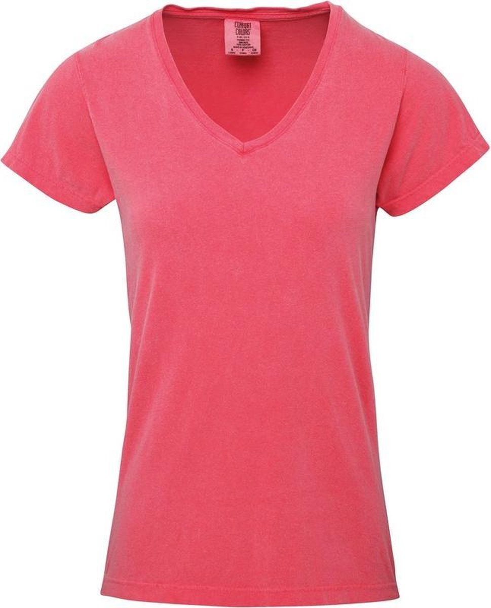 T-shirt basique col V couleurs confort rose pour femme - T-shirt vêtements  femme rose... | bol.com