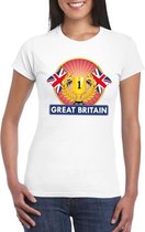 Wit Groot Brittannie/ Engeland supporter kampioen shirt dames L
