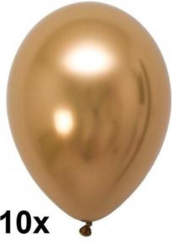 Chrome ballonnen, Goud, 10 stuks, 30 cm
