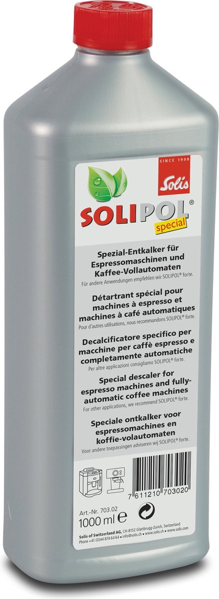 Solis Solipol Special Ontkalker 1 Liter - Vloeibare Ontkalker Koffiemachine - Effectief - Eenvoudig in Gebruik — afbeelding 2