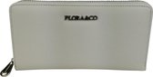 Flora & Co - Dames Portemonnee Saffiano Zip Around - 20,5x11,5x2,5 cm met rits -licht grijs - Portefeuille - Beurs - Wallet