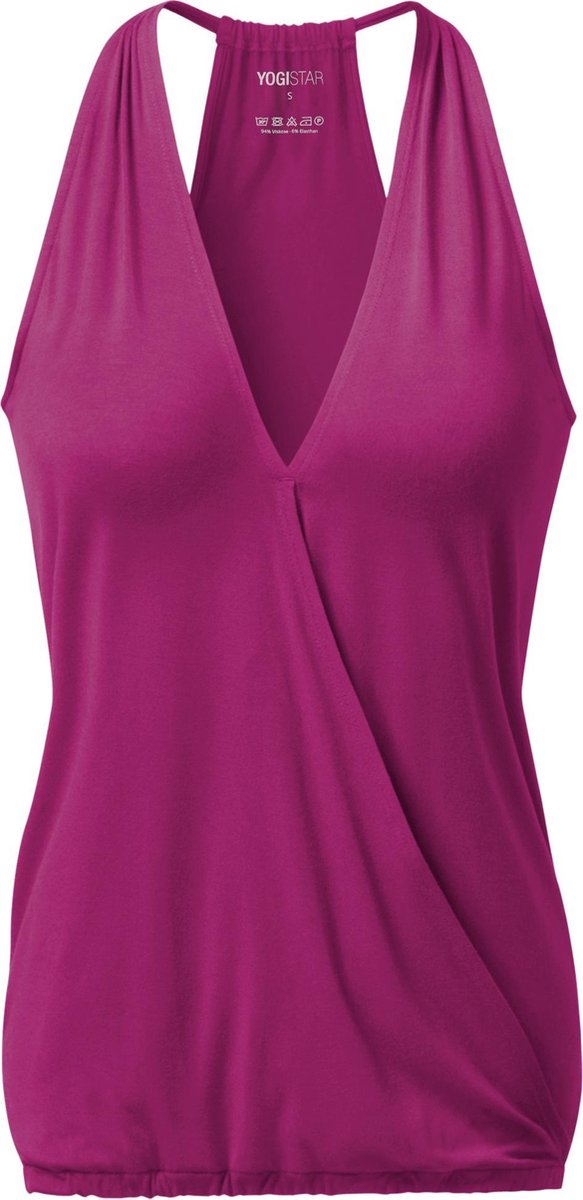 Yoga-Racerback V-Neck "ala" - raspberry S Loungewear shirt YOGISTAR