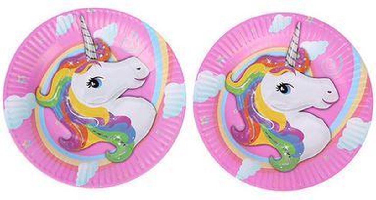 10 stuks unicorn / eenhoorn papieren bordjes