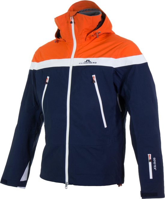 JLindeberg Harper Skijas Heren Wintersportjas - Maat XL - Mannen -  blauw/wit/oranje | bol