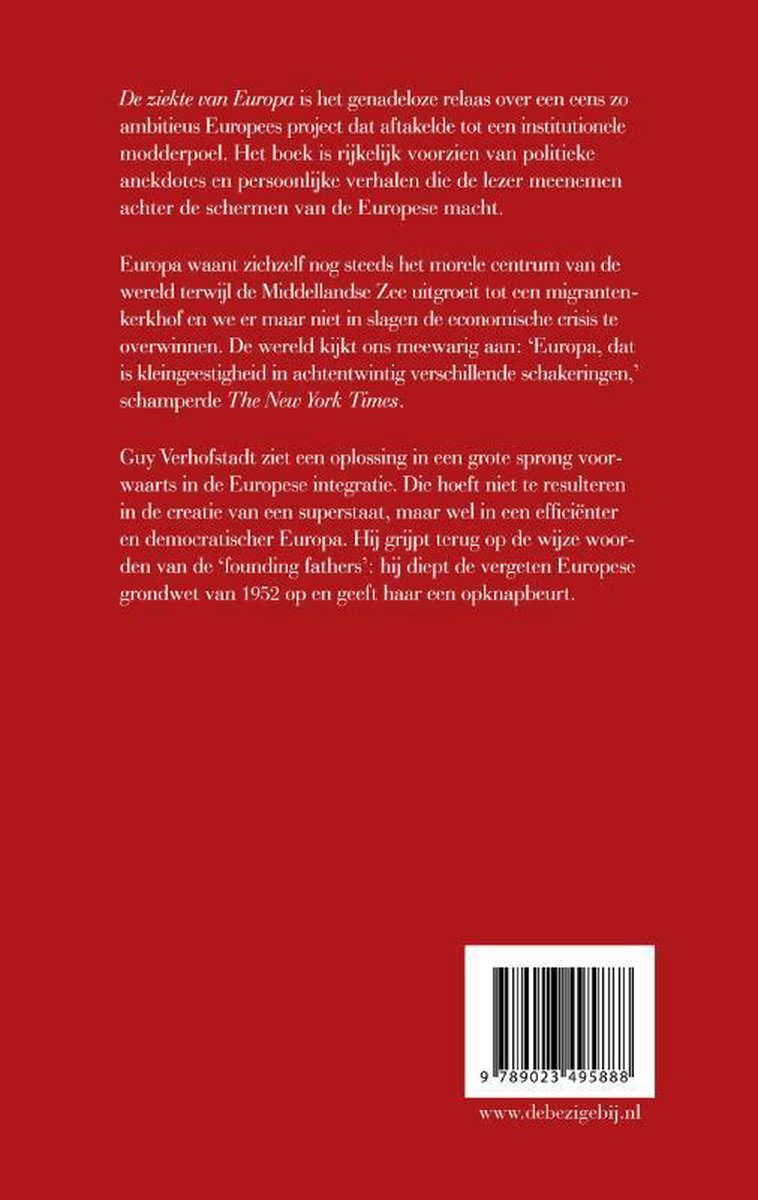 De ziekte van Europa - back cover