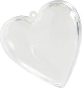 Transparant hart 8 x 8 cm, 2 delig, 2 stuks