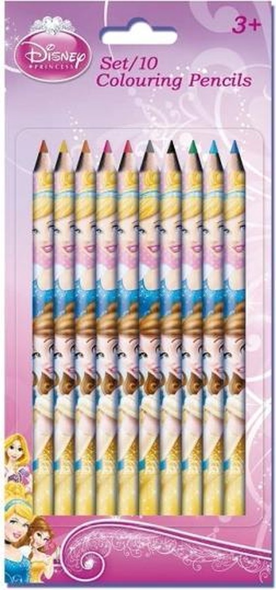 Belle en Assepoester kleurpotloden set 10 stuks