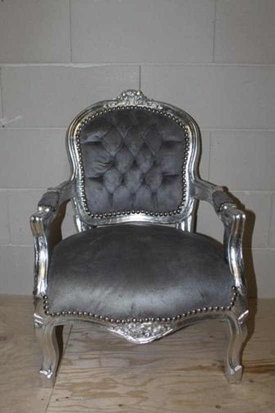 Barok Kinderstoel Zilver - Grijs | bol.com