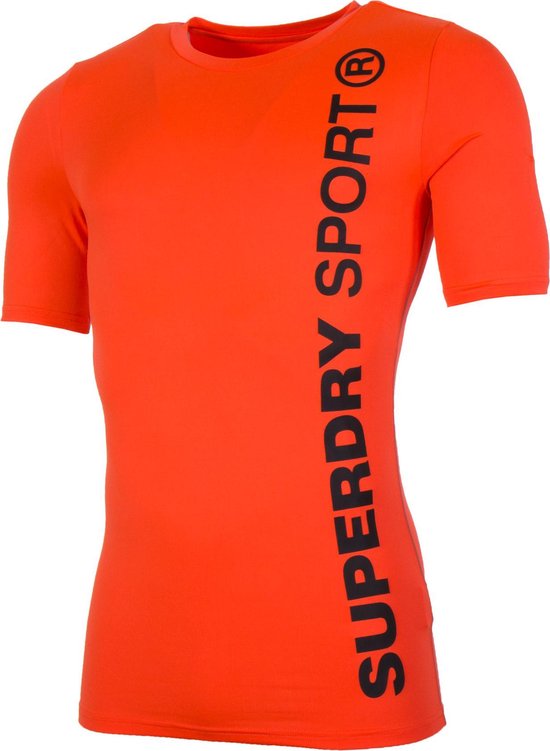 Superdry Gym Sport Runner T-shirt Heren Sportshirt - Maat M - Mannen -  oranje/zwart | bol.com