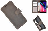 Pearlycase® Echt Leder Apple iPhone 6/6S Plus Bruin Wallet Bookcase Hoesje met kaarthouders