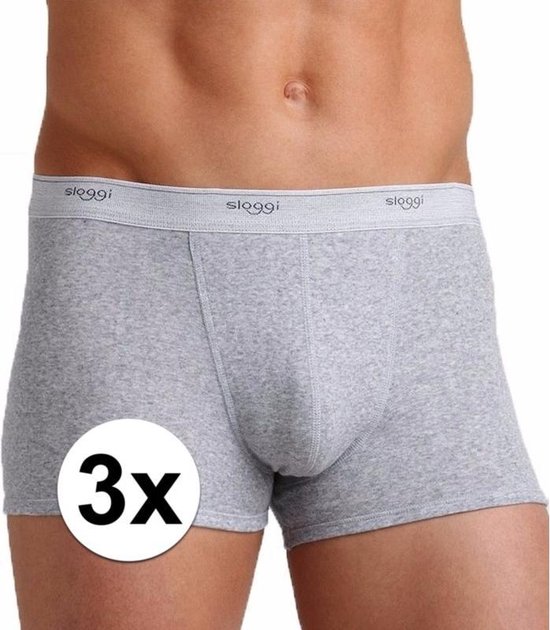 3x Sloggi basic heren shorty grijs 2XL - ondergoed