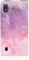 Bookcase Hoesje Geschikt voor Samsung Galaxy A10 Pink Purple Paint