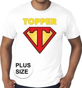 Grote maten Super Topper t-shirt heren wit  / Super Topper plus size shirt heren 3XL
