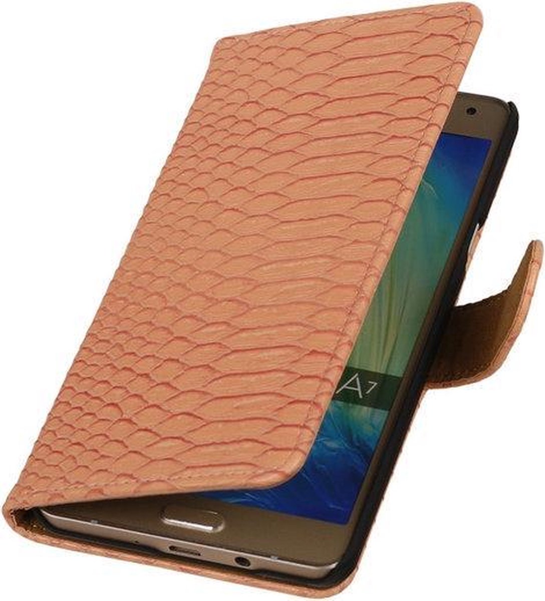 Roze Slang Booktype Samsung Galaxy A7 A700F (2015) Wallet Cover Hoesje