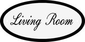 Emaille deurbord 'Living Room' ovaal