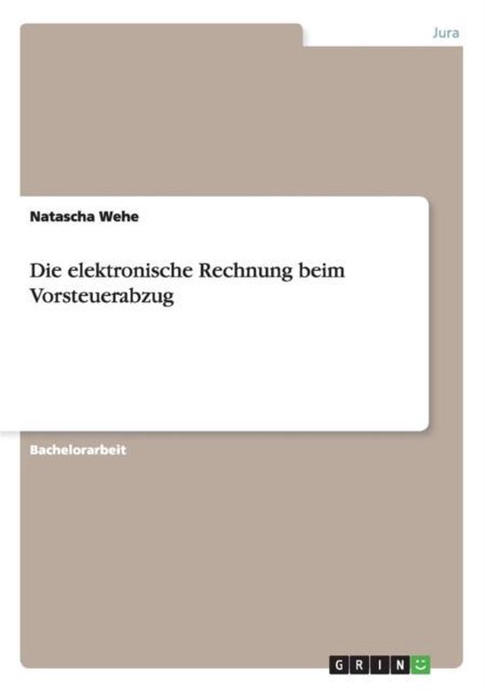 Die Elektronische Rechnung Beim Vorsteuerabzug - cover