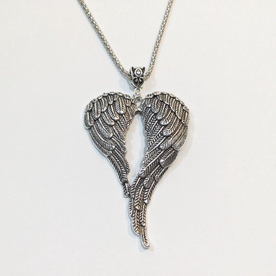 Verborgen geboren BES Angel Wings - Vintage statement ketting met engel vleugels in antiek zilver  | bol.com