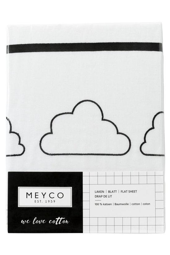 Meyco Clouds ledikantlaken - 100 x 150 cm - Zwart