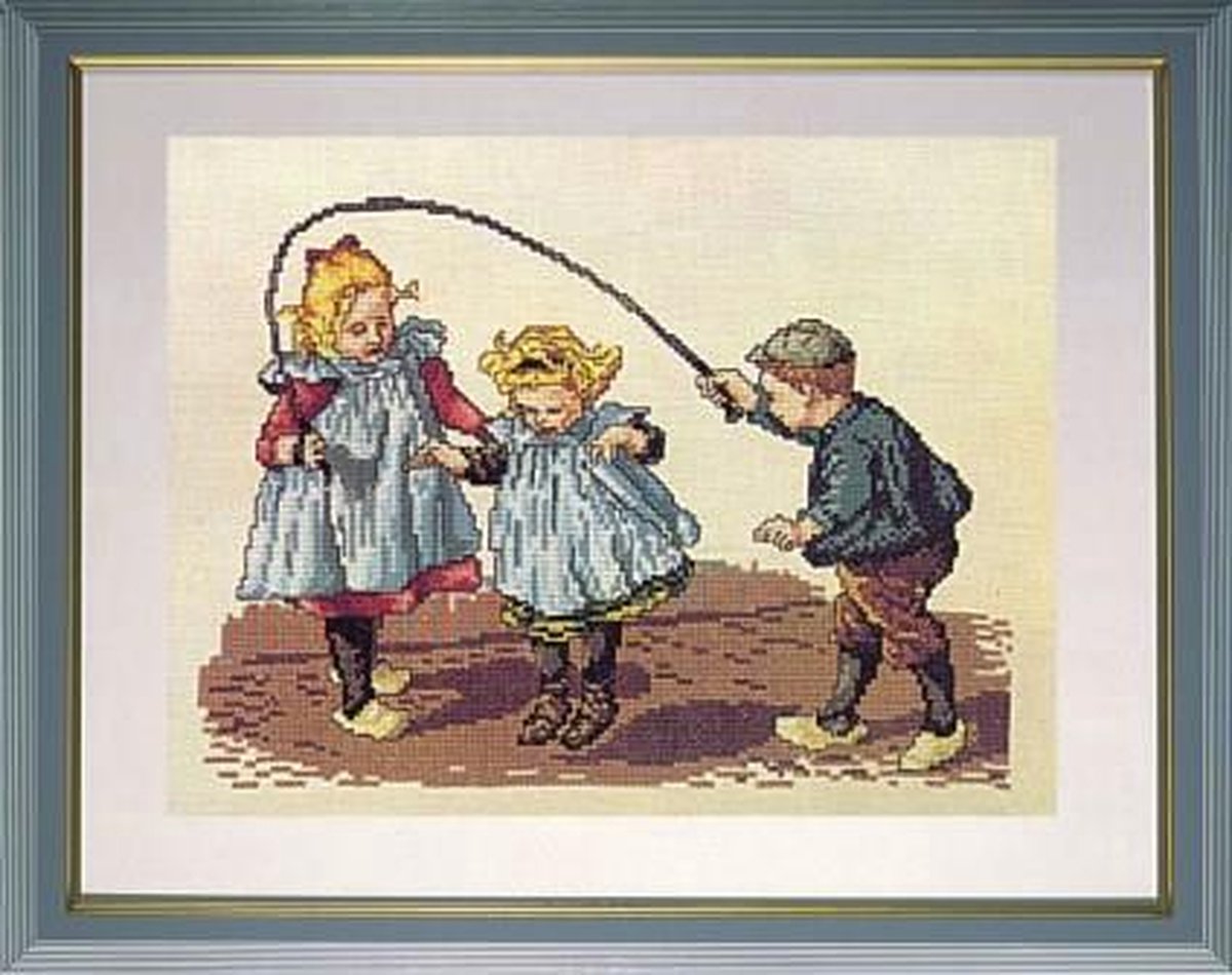 borduurpakket 19006 cornelis jetses, ot en sien, touwtje springen