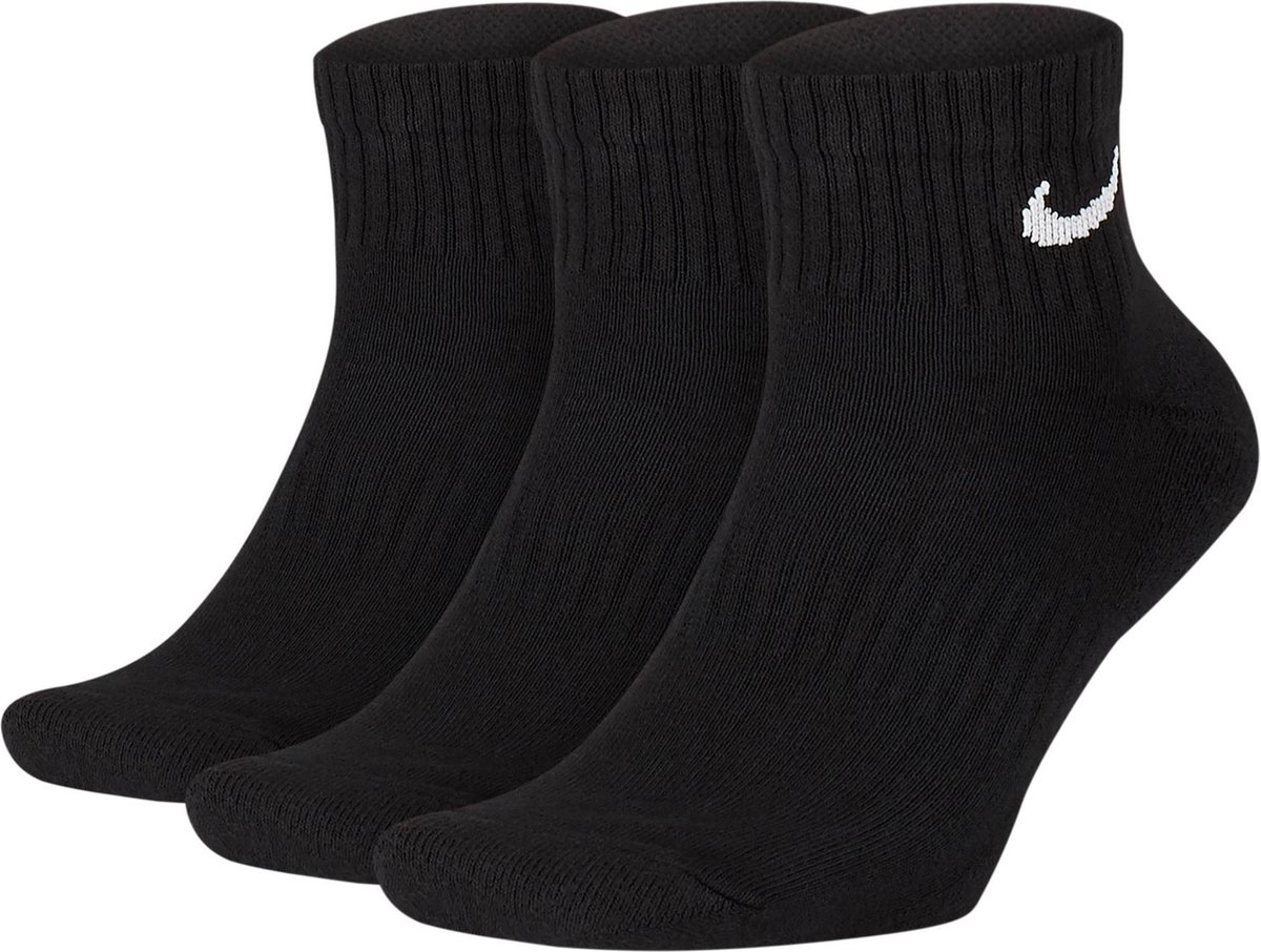 Nike Everyday Cushion Ankle Sokken Sokken (regular) - Maat 38-42 - Unisex - zwart/wit
