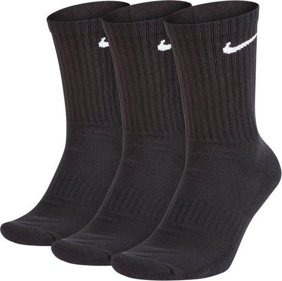Chaussettes de sport Nike Everyday Cushion Crew Socks - Taille 42-46 - Unisexe - Noir / blanc