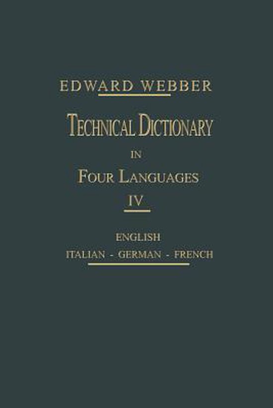 Technical Dictionary 9783662230107 Eduard ber Boeken