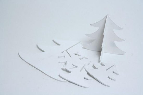 Kerstboom hout 3D 9 stuks in zak