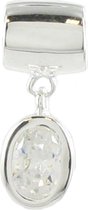Quiges - 925 - Zilveren - Bedels -Sterling zilver - Beads - Zirkonia Hanger Kraal Charm - Geschikt – voor - alle bekende merken - Armband Z179